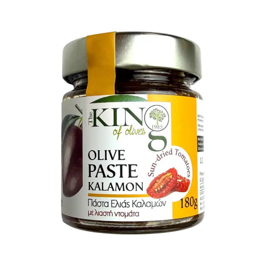 King of Olives Kalamon Olive Paste with Sun‑Dried Tomato – Olive Spread (180 g)