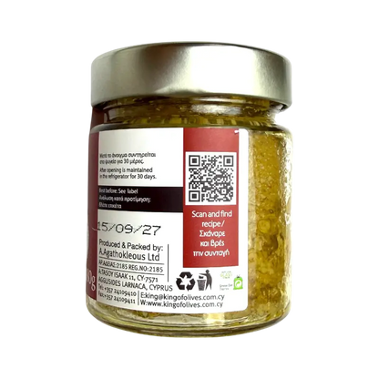 King of Olives Green Olive Paste with Red Pepper – Spicy Olive Spread (180 g)