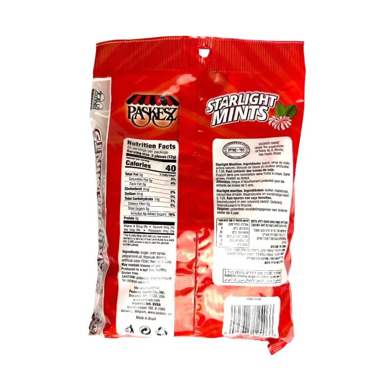 Paskesz Starlight Mints – Peppermint Hard Candy (340 g)