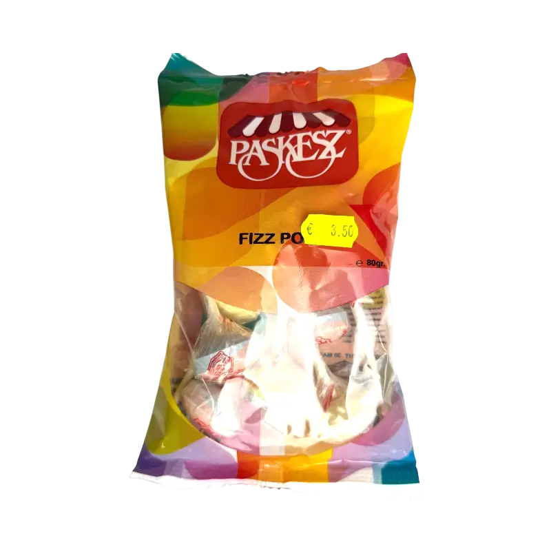 Paskesz Fizz Pops – Fizzy Lollipops Candy (80 g)