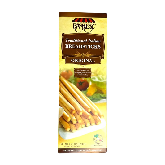 Paskesz Traditional Italian Breadsticks Original – Grissini (125 g)