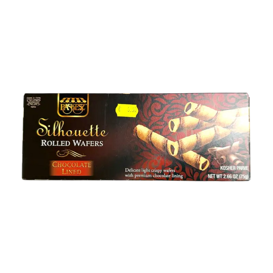 Paskesz Silhouette Rolled Wafers Chocolate Lined – Wafer Rolls with Chocolate (75 g)