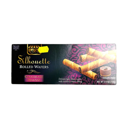 Paskesz Silhouette Rolled Wafers Chocolate Mousse – Wafer Rolls with Chocolate Mousse Filling (100 g)