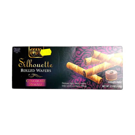 Paskesz Silhouette Rolled Wafers Chocolate Mousse – Wafer Rolls with Chocolate Mousse Filling (100 g)